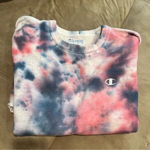 Champion crew neck tie dye hoodie